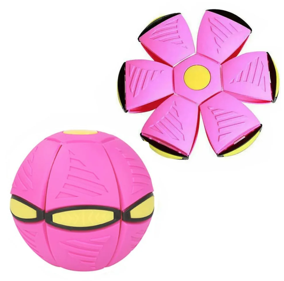 Minge Zburatoare Transformabila in Disc Frisbee 2 moduri de joaca 23 cm ROZ